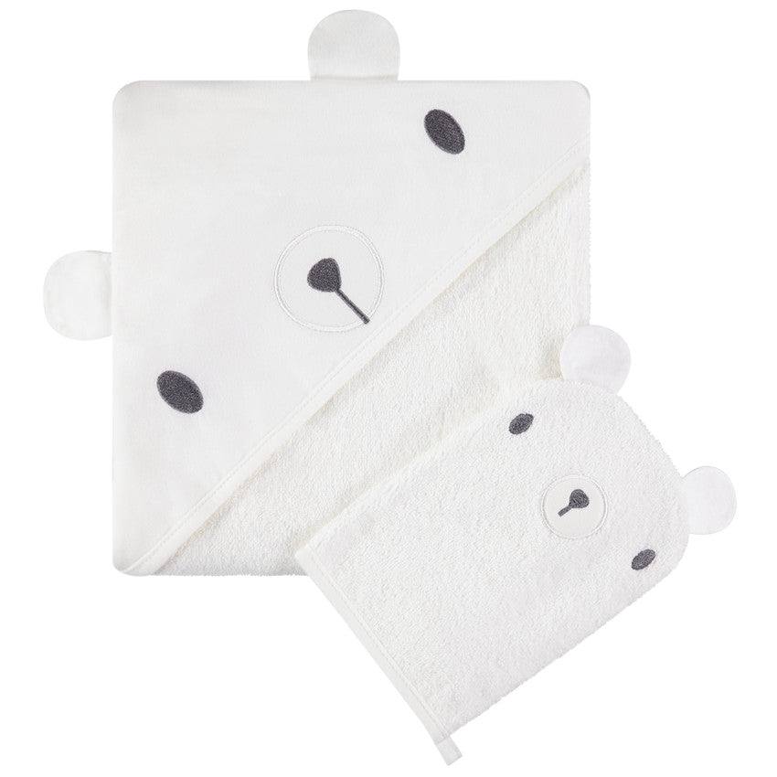Cape de bain et gant de toilette Ours - Prémaman
