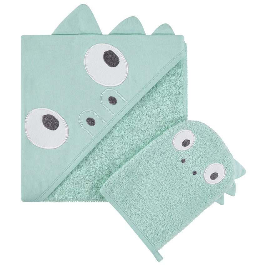Cape de bain et gant de toilette Dinosaure - Prémaman