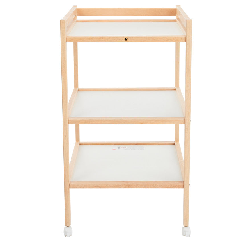 Table à langer en hêtre vernis avec 2 étagères - Pocket 2.0 - Prémaman