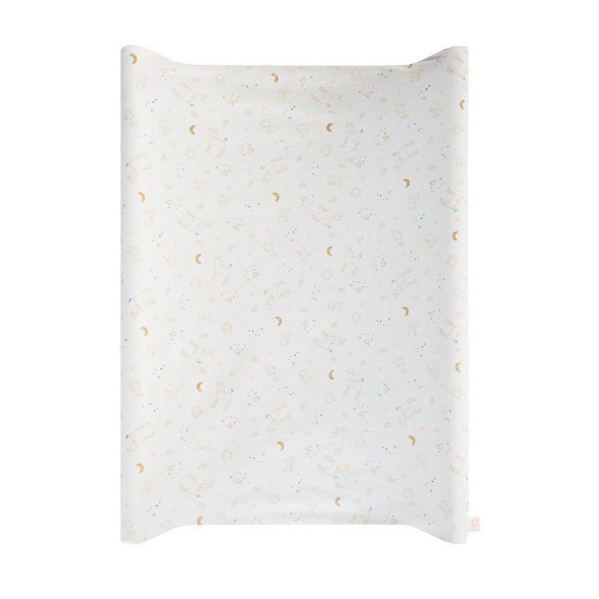 Housse de matelas à langer imprimé Little Deer écru - Prémaman