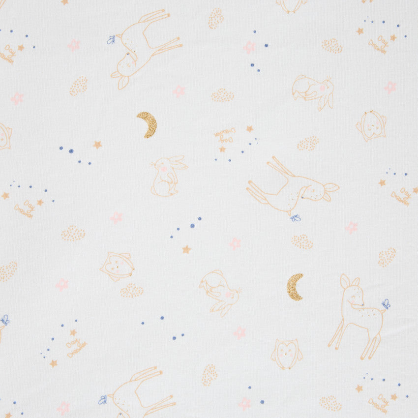 Housse de matelas à langer imprimé Little Deer écru - Prémaman