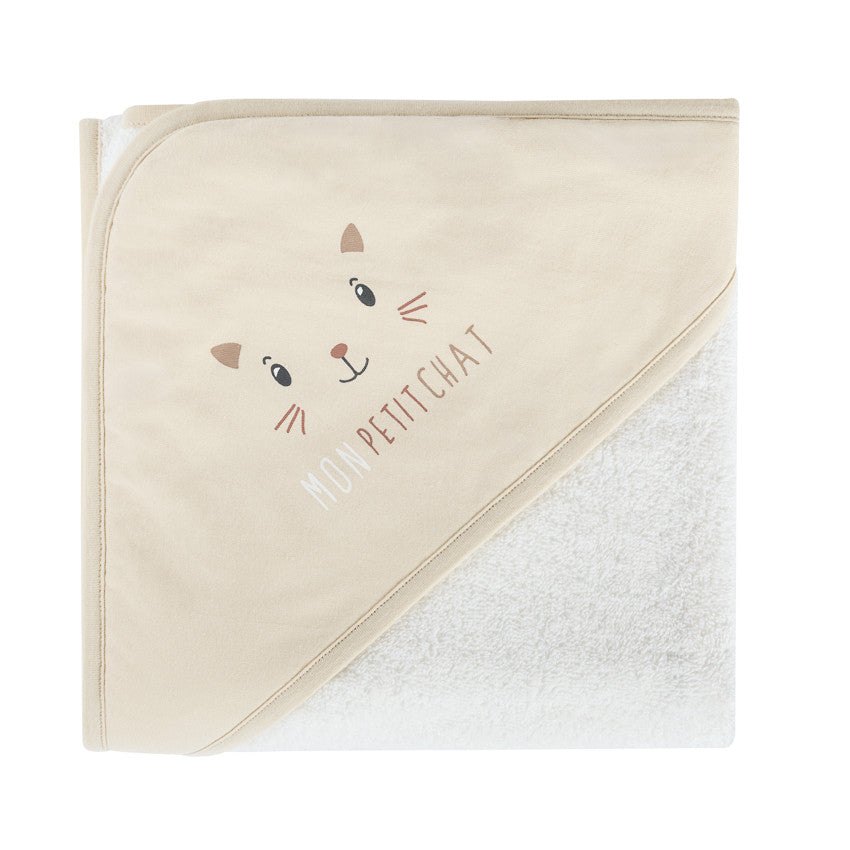My Little Cat beige terry bath cape - Prémaman