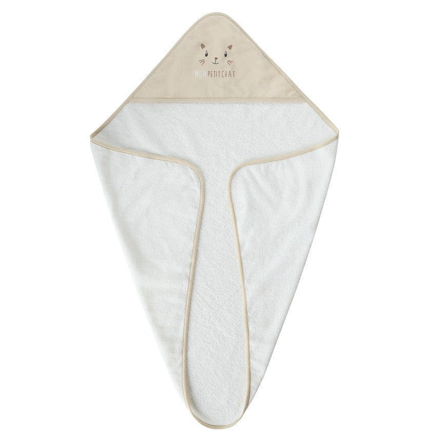 My Little Cat beige terry bath cape - Prémaman
