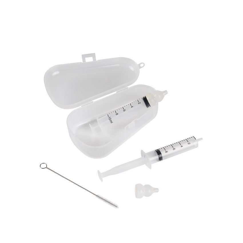 Set mouche bébé 2 seringues + goupillon + boîte de rangement - Prémaman