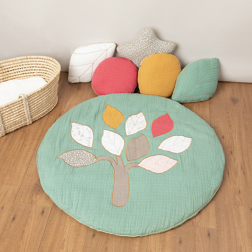 Coussin décoratif rond en tétra modulable en tour de lit ou de parc - Prémaman