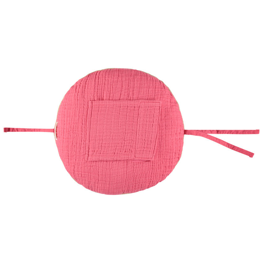 Round decorative cushion in modular tetra that can be used as a cot bumper or playpen bumper - Prémaman