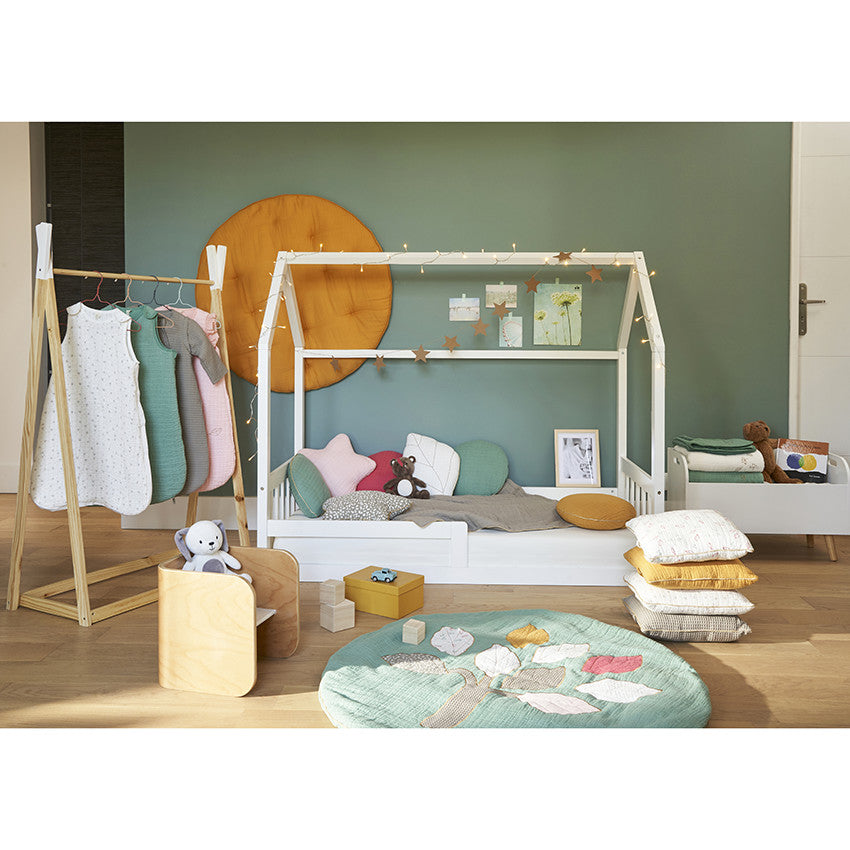 Coussin décoratif rond en tétra modulable en tour de lit ou de parc - Prémaman