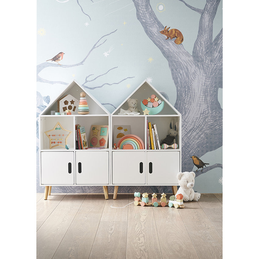 Bibliothèque en forme de maison avec 2 portes - Prémaman