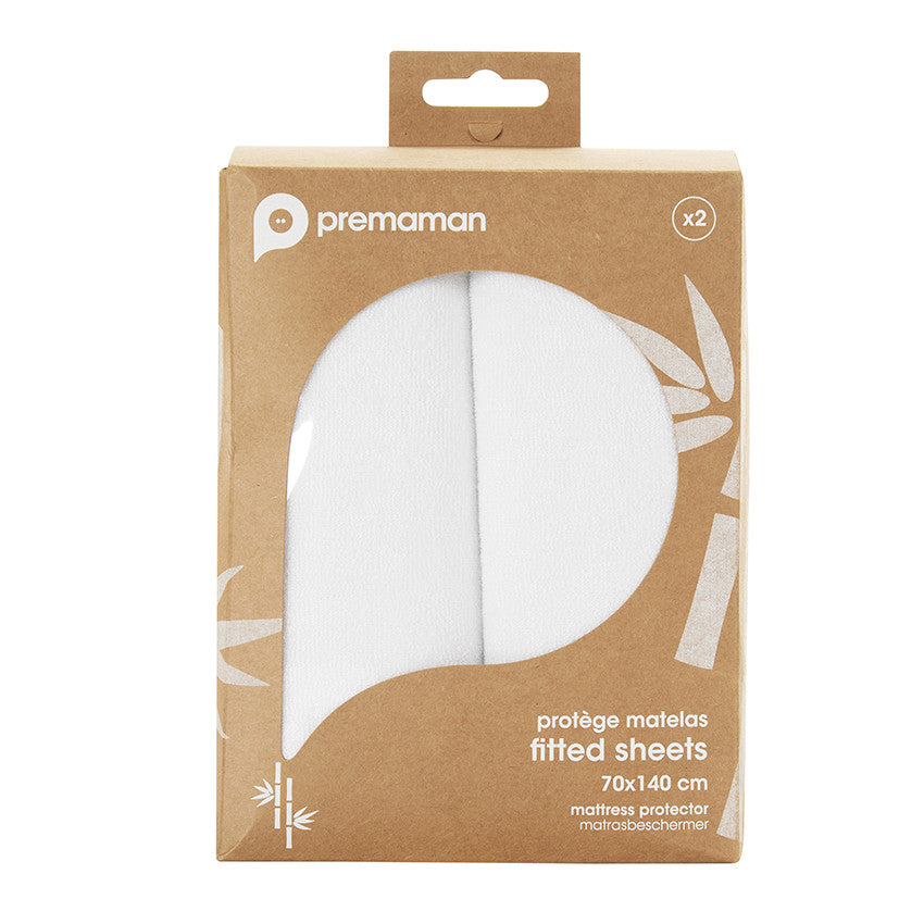 Set of 2 fitted sheets 70 x 140 cm - Prémaman