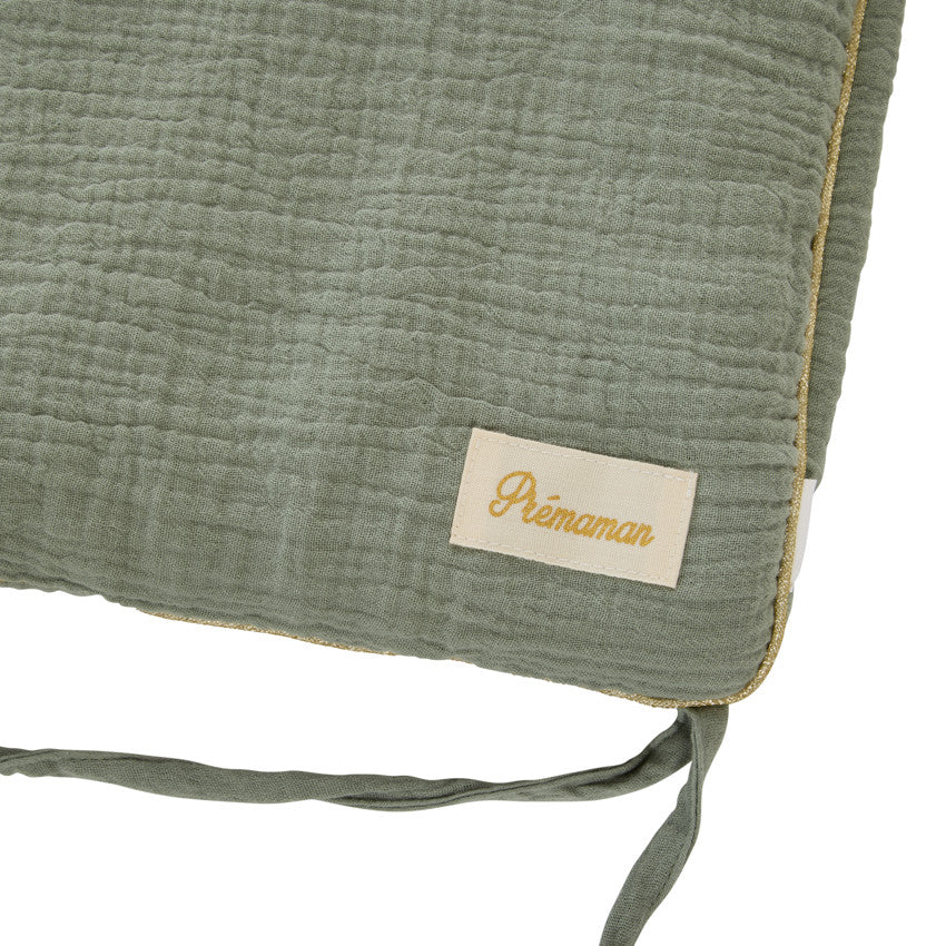 Tour de lit 3 pans en gaze de coton vert - Prémaman