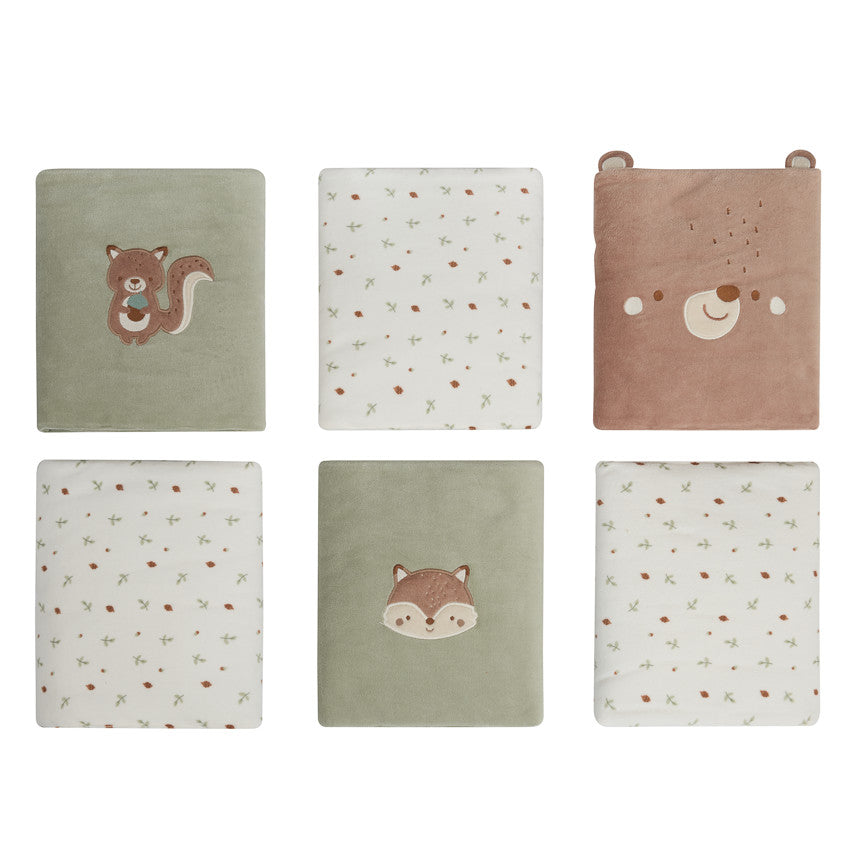 Set of 6 Roi des Forêts cot bar bumpers with scratch fastenings - Prémaman