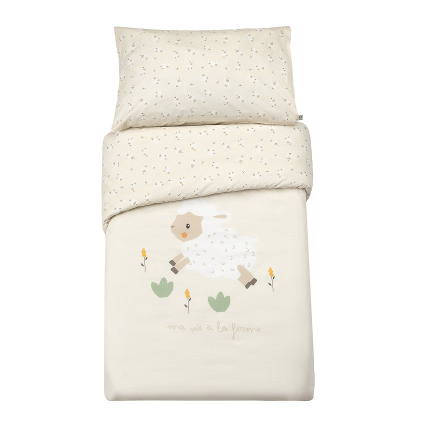 Duvet Cover with Pillowcase 60 x 120 cm Farm Life - Premaman