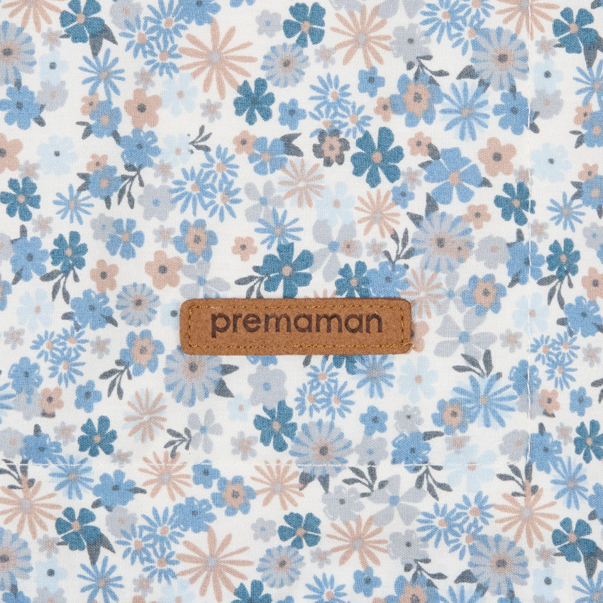 Poplin and Sherpa Blankets 80 x 80 cm - Tiny Flowers - Prémaman