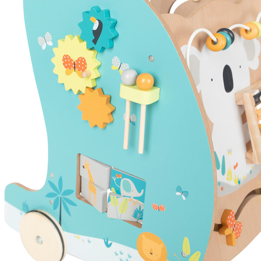 Crazy Jungle Wooden Activity and Push Along Walker - Prémaman