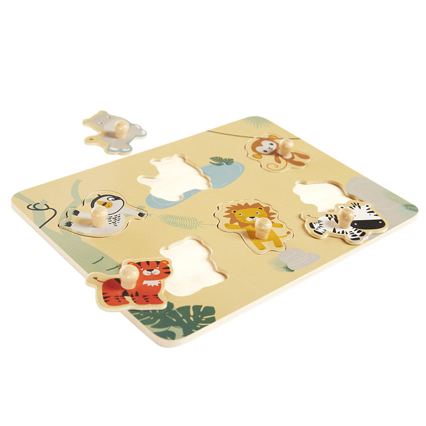 Puzzle en bois Happy Wild 6 pièces - Prémaman