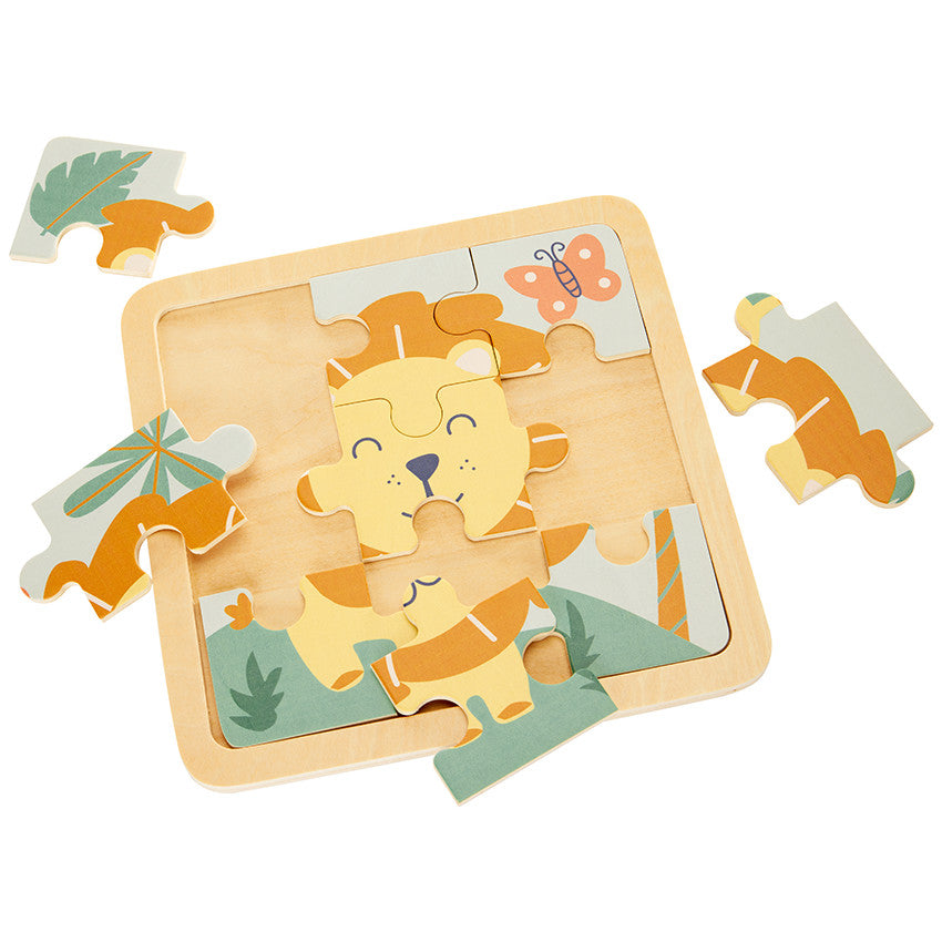 9-Piece Wooden Lion Puzzle - Prémaman