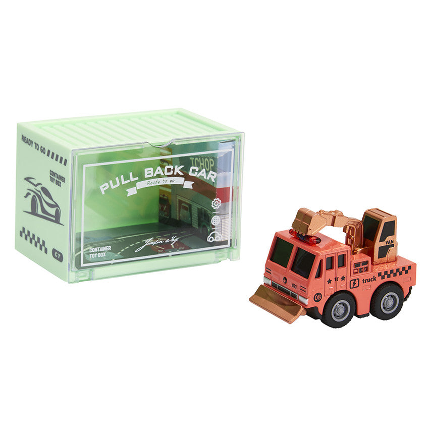 Friction-powered toy orange excavator - Prémaman