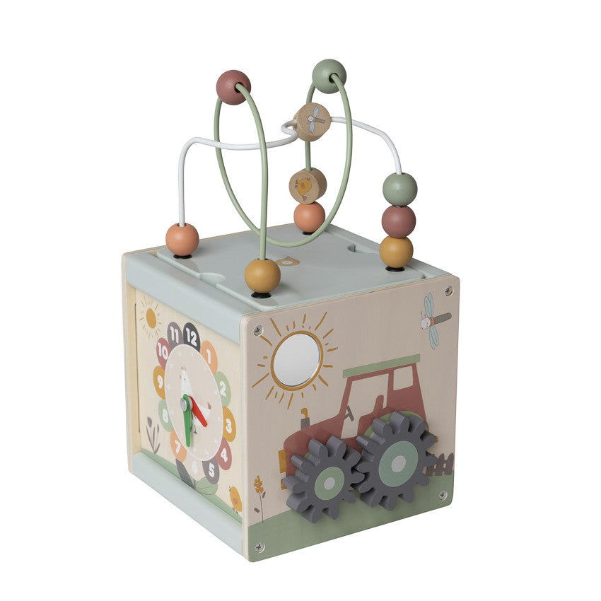 Cube multi-activités en bois Ferme - Prémaman