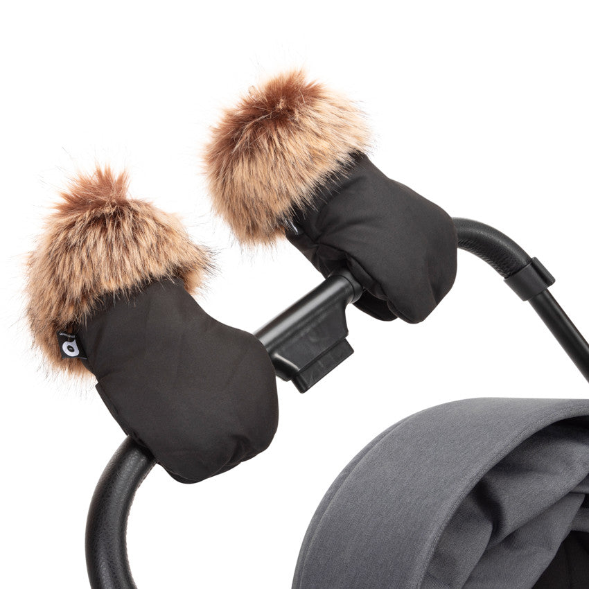 Paire de moufles universelles Simone effet fourrure pour poussette - Prémaman