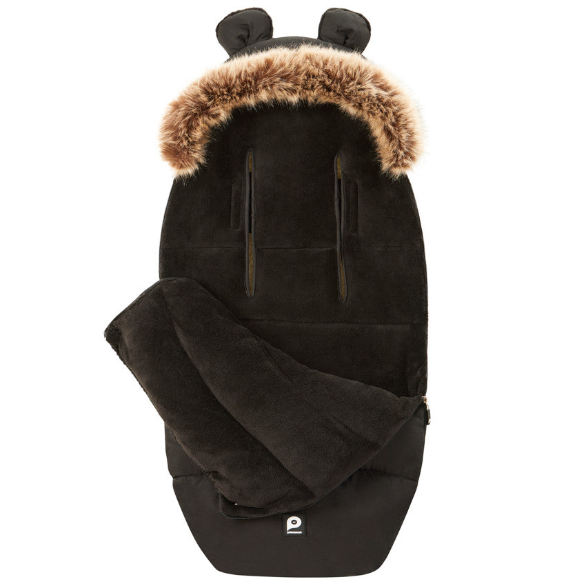 Warm universal sherpa-lined footmuff Nours black - Prémaman