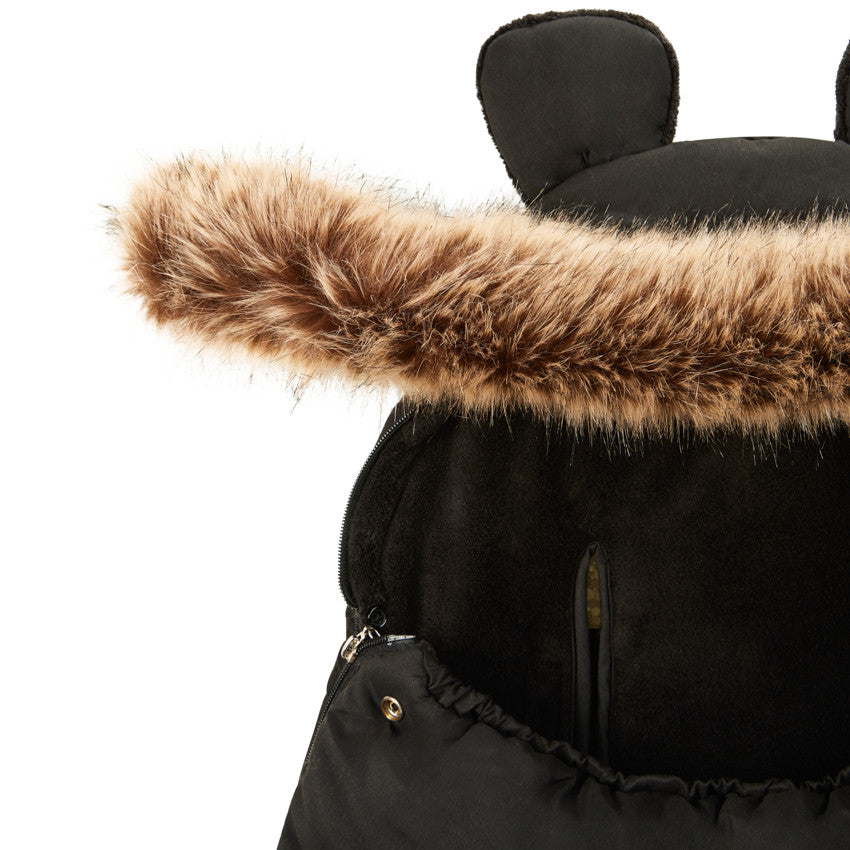 Warm universal sherpa-lined footmuff Nours black - Prémaman