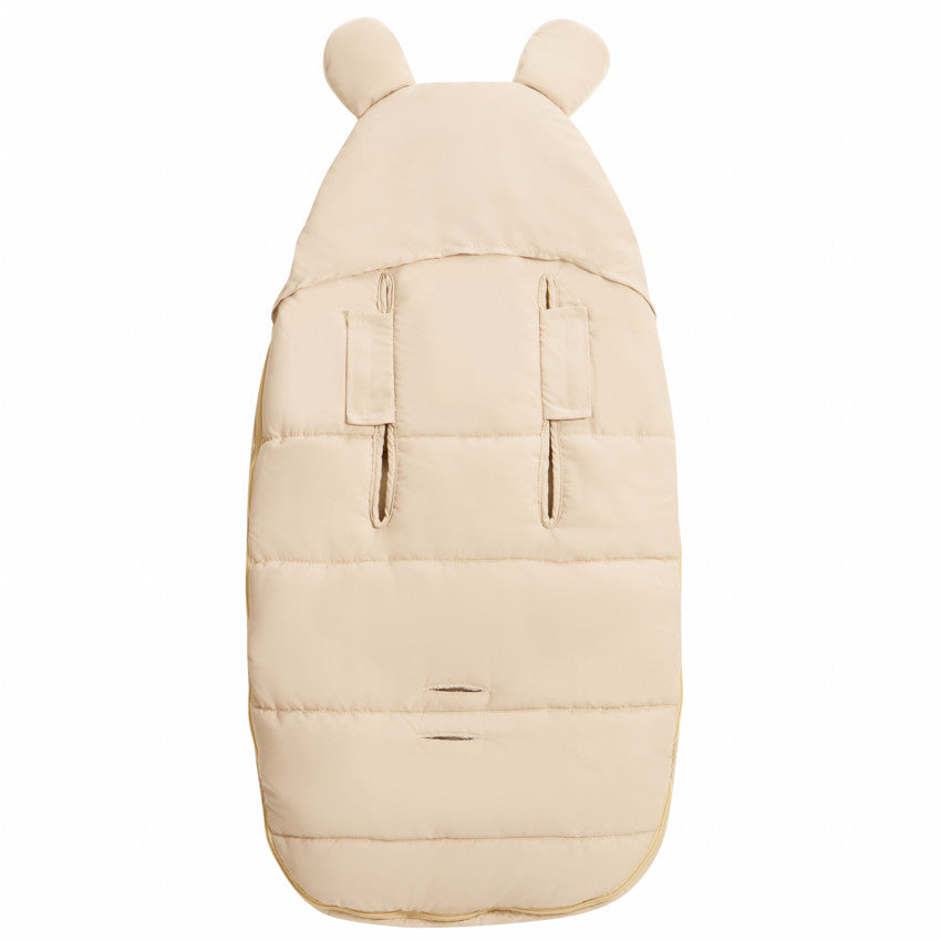 Warm universal sherpa-lined Nours beige footmuff - Prémaman