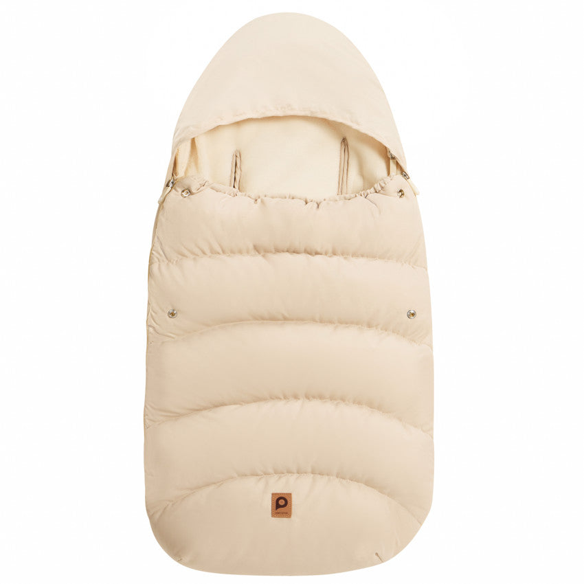 Warm universal sherpa-lined Nours beige footmuff - Prémaman