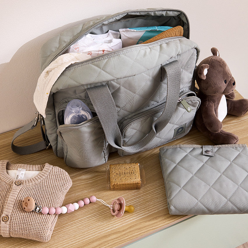 Sac à langer avec tapis matelassé Stockholm vert - Prémaman