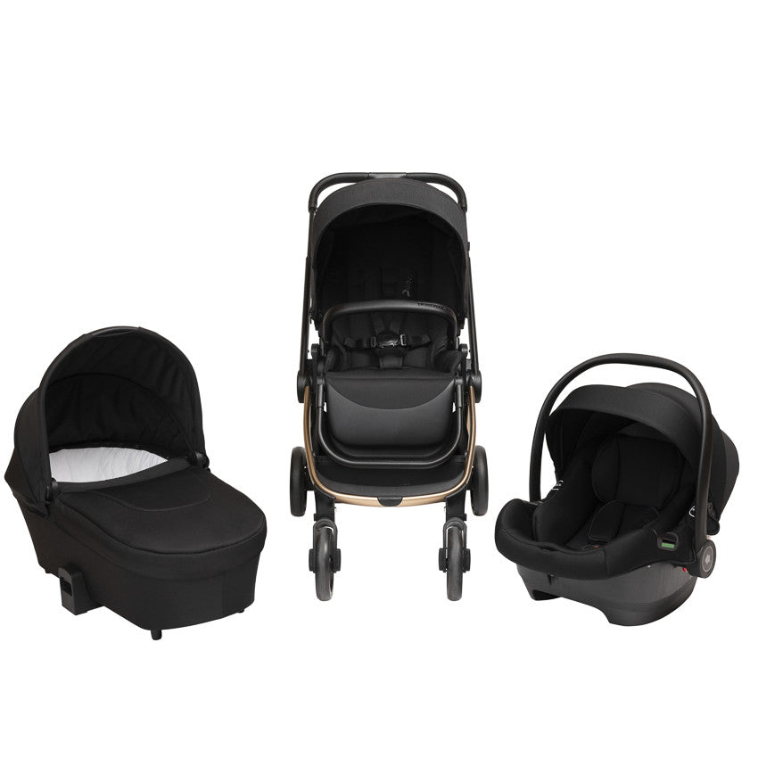Alba Trio Stroller with Black/Champagne Carrycot - Prémaman