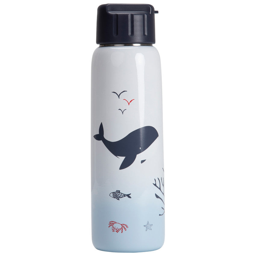Gourde en métal Pretty sea avec paille 380 ml - Prémaman