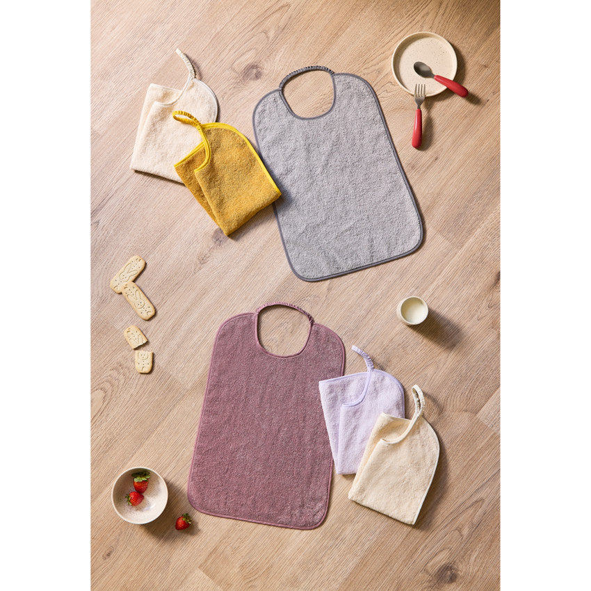 Pack of 3 yellow terry bibs with elasticated neckline - Prémaman