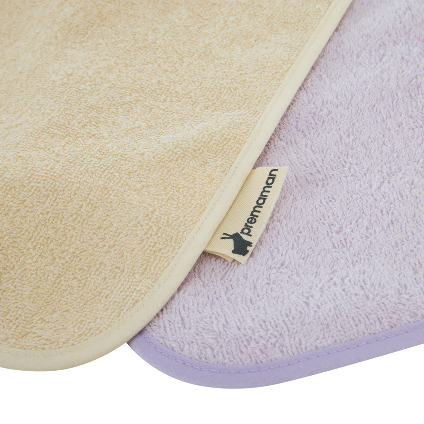 Lot de 3 bavoirs éponge à encolure élastiquée violet - Prémaman