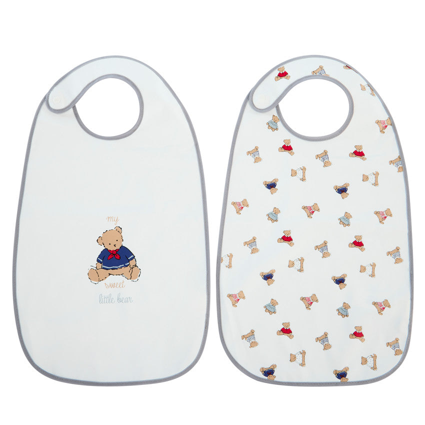 Set of 2 bear print waterproof bibs - Prémaman