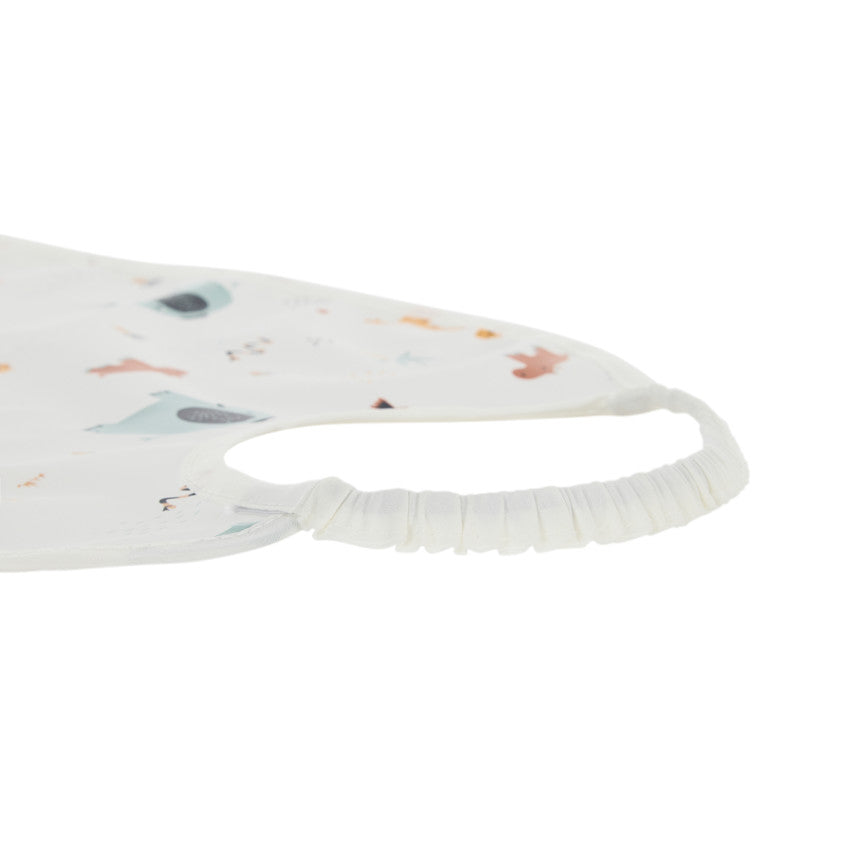 Waterproof bib with pocket and elasticated collar, savanna print - Prémaman