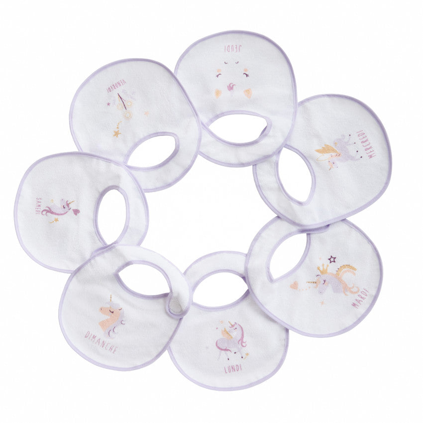 Set of 7 Unicorn Bibs - Maternity