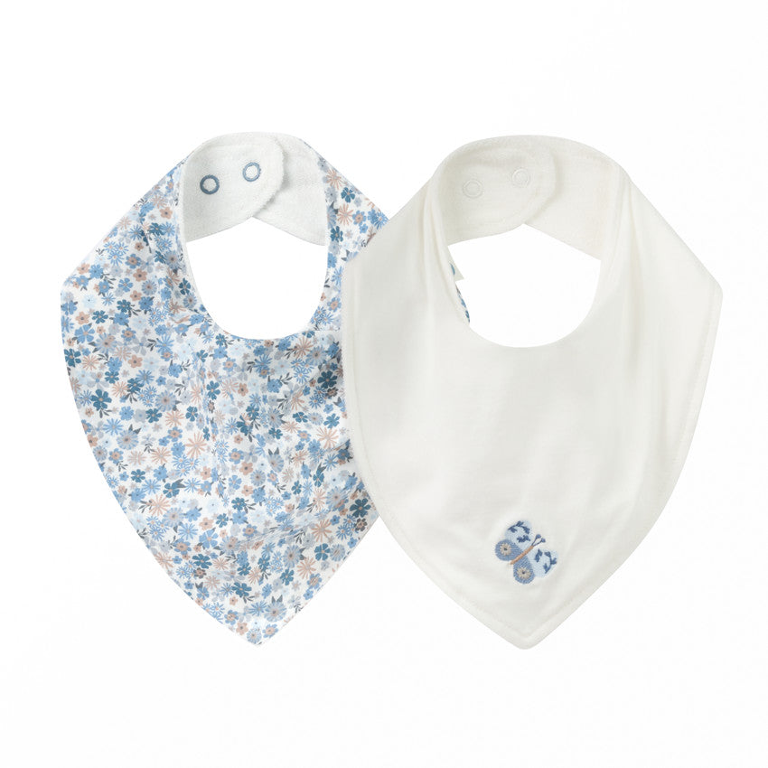 Lot de 2 bavoirs bandana Tiny Flowers - Prémaman