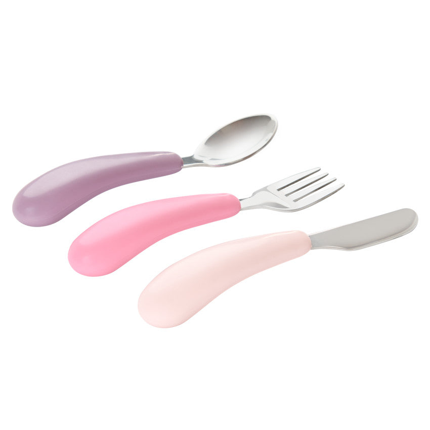 Set of 3 Miamix pink first-age cutlery - Prémaman