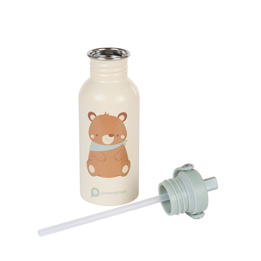 Gourde en Inox avec paille Roi des Forêts - 500 ml - Prémaman