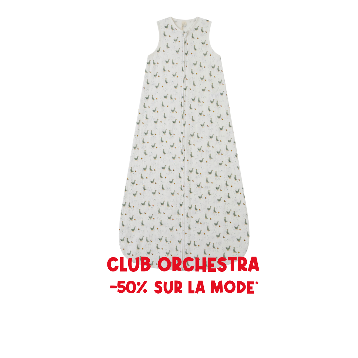 Sleeveless sleep bag TOG 0.5 with geese print Size 3 - Prémaman