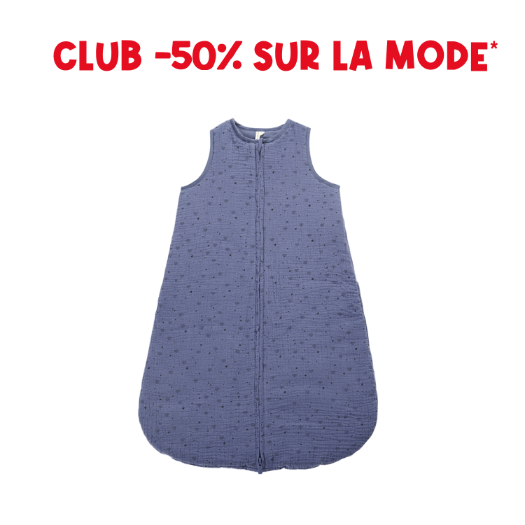 TOG 2 Cotton Gauze Sleeping Bag with Heart Print - Prémaman