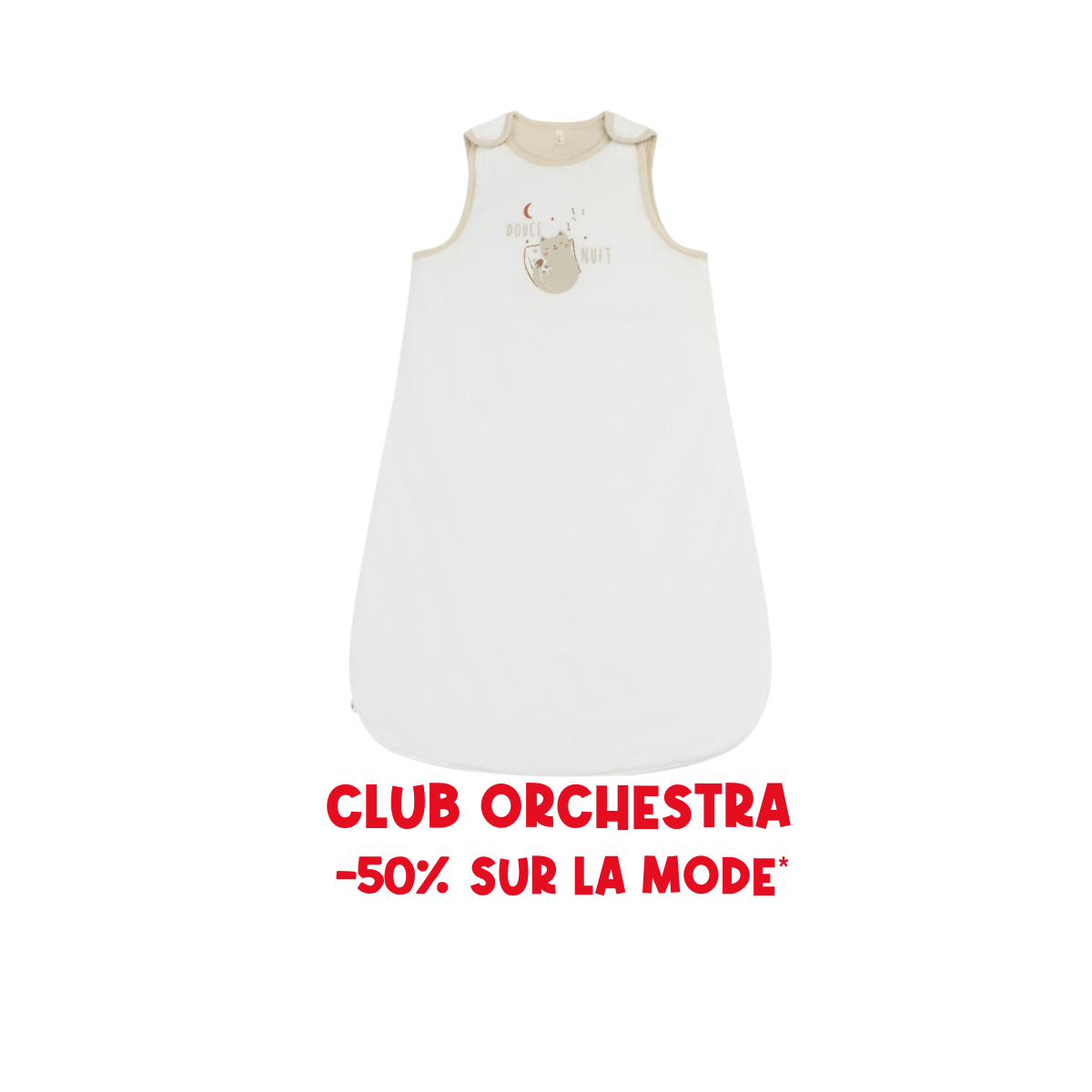 Gigoteuse sans manches en velours TOG 3 Mon Petit Chat blanc - Prémaman