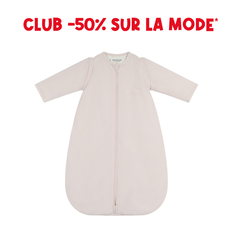 Gigoteuse à manches amovibles en velours côtelé TOG 3.5 biche rose - Prémaman