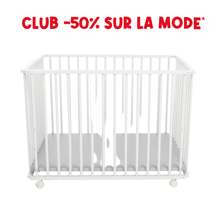 Parc pliable en bois Pocket blanc - Prémaman