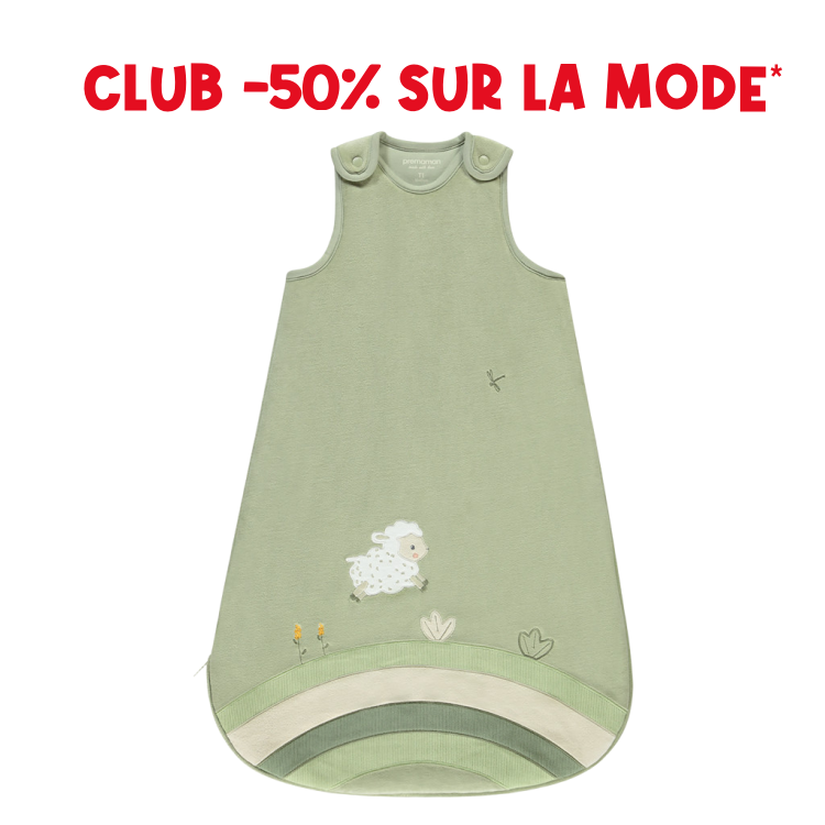 Sleeveless sleeping bag TOG 2 in velvet The Farm Life green - Prémaman