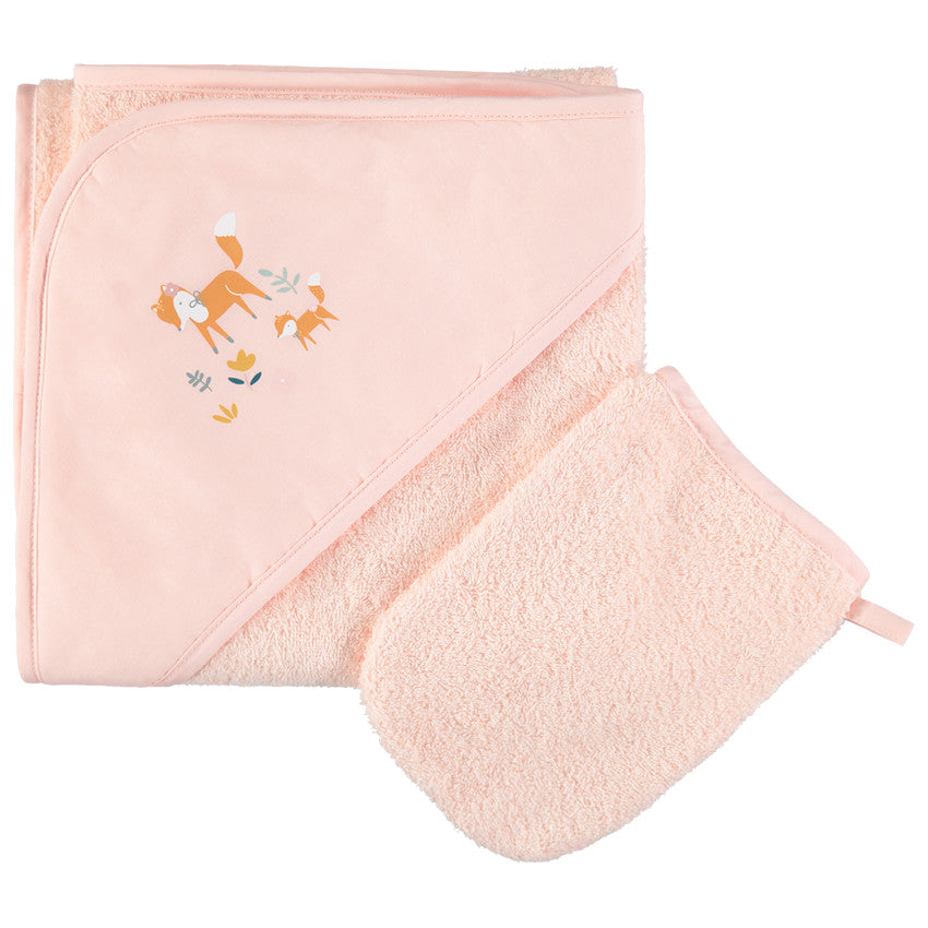 Cape de bain et gant de toilette Forêt enchantée - Prémaman