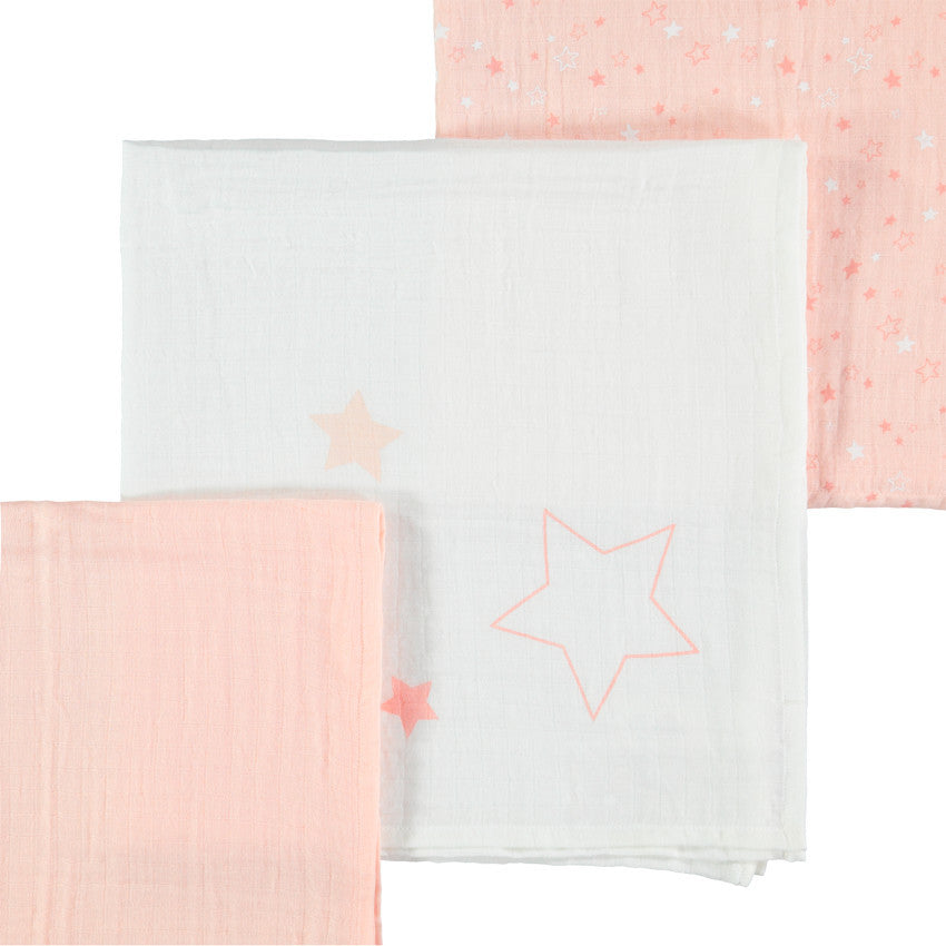 Lot de 3 langes en tétra motif étoiles - Prémaman