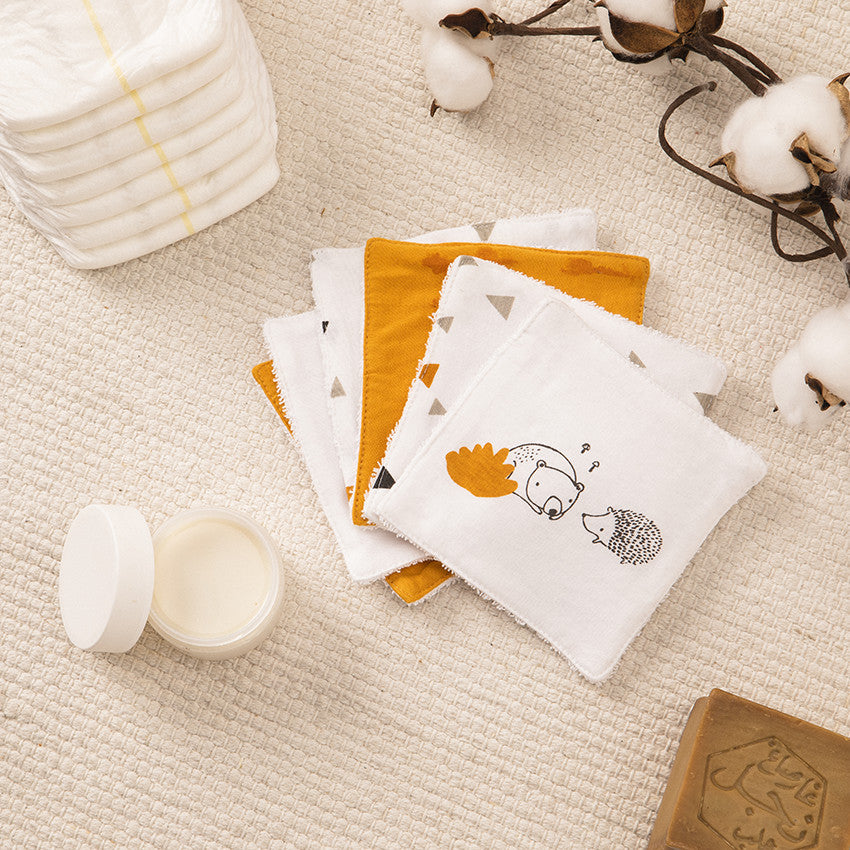 Set of 6 washable cotton wipes Our Little Friends - Maternity