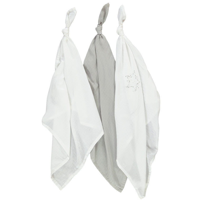 Lot de 3 langes en coton motif étoile - Prémaman