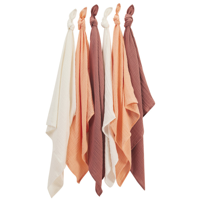 Lot de 6 langes en coton 70 x 70 cm - Prémaman