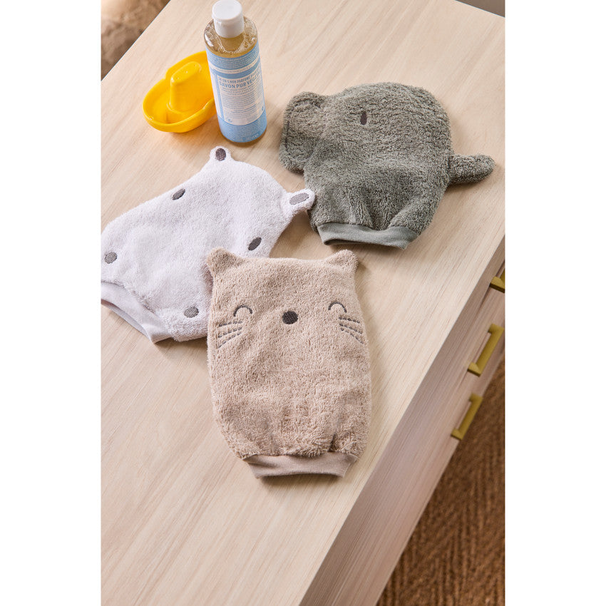 Set of 3 Savannah Animal washcloths - Prémaman